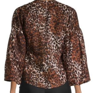 Veronica Beard leopard print linen blouse